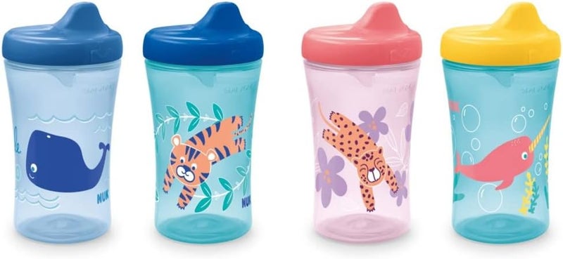 NUK First Essentials Hard Spout Sippy Cup, 10 Ounce, 4 Pack - Assorted Aquatic Designs - Image 1