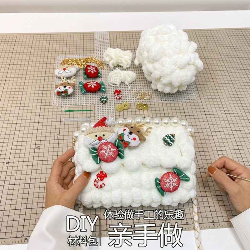 Christmas Bag Hand-Woven Bag Diy Material Bag For Girlfriend And Girlfriend Christmas Gift For Tutorial Video - Image 5