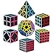 Roxenda Speed Cube Set Speed Cube Pack of 2x2 3x3 4x4 5x5 Megaminx Skew Cube and Pyramid Cube Carbon Fiber Sticker Smoothly Magic Cubes Collection for Kids Teens  Adults 7 Pack - Image 4