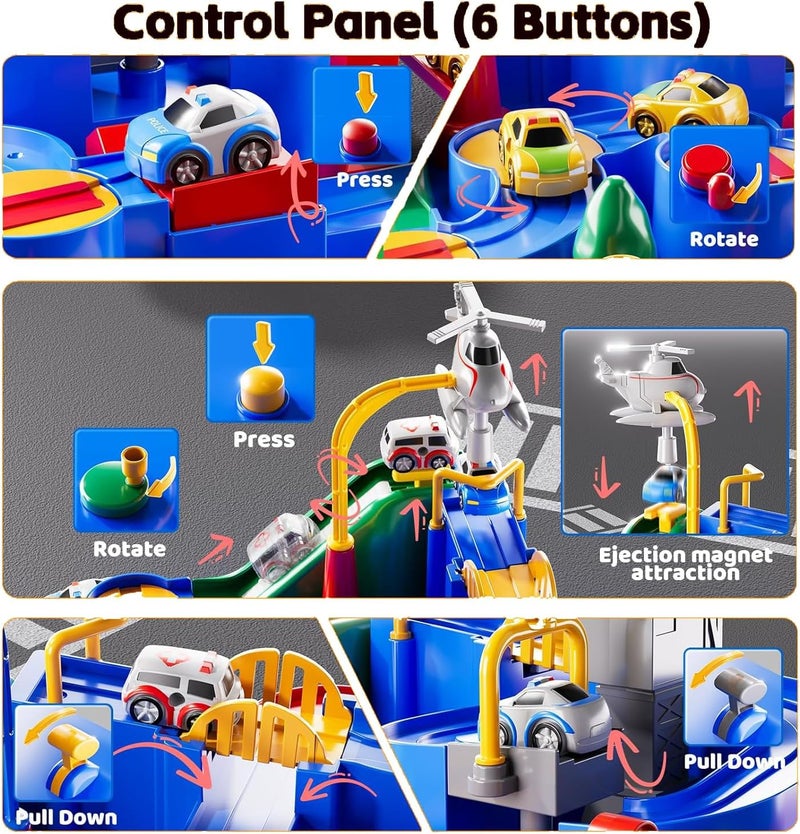 Poxvalzor Interactive Race Track Toy with Joystick for Kids 3+ Years - Educational Vehicle Puzzle Playset - Image 4