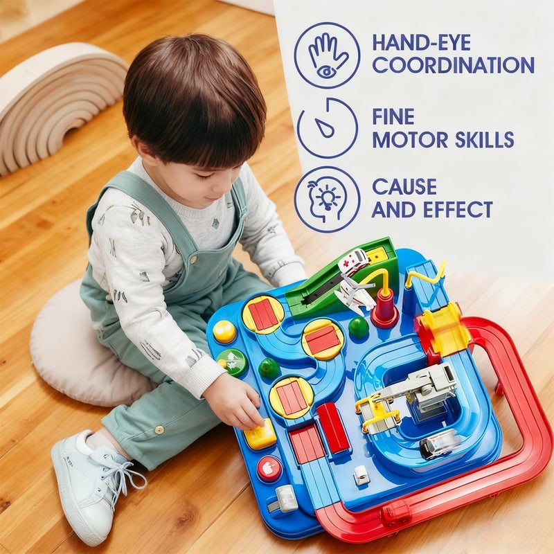Poxvalzor Interactive Race Track Toy with Joystick for Kids 3+ Years - Educational Vehicle Puzzle Playset - Image 5