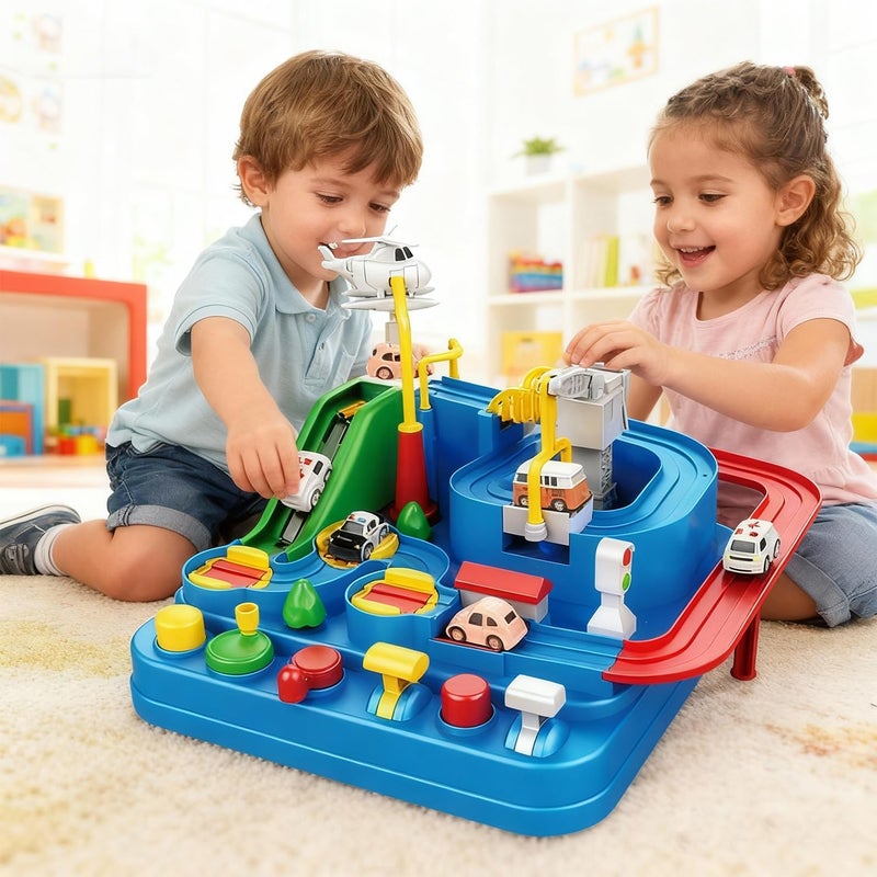Poxvalzor Interactive Race Track Toy with Joystick for Kids 3+ Years - Educational Vehicle Puzzle Playset - Image 1