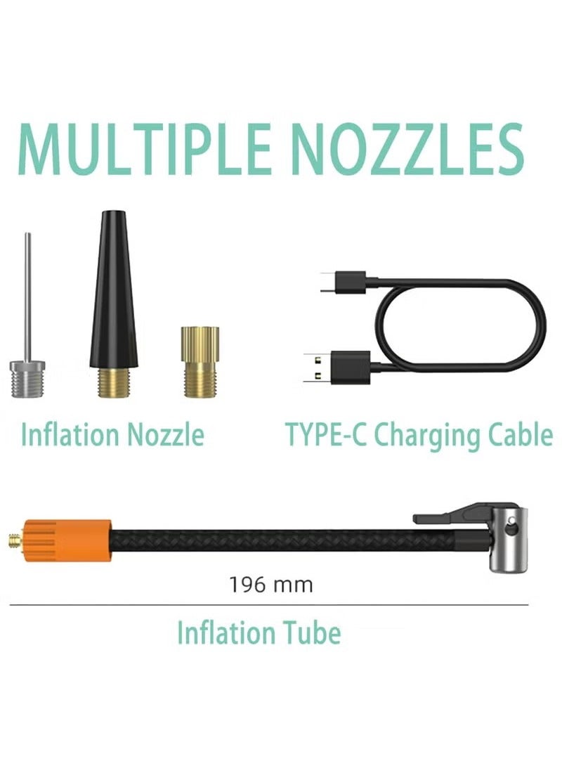 Denx Portable Electric Tire Inflator – 120W Cordless Air Pump with 7500mAh Battery & Bright LED for Car, Bike & More - Image 1