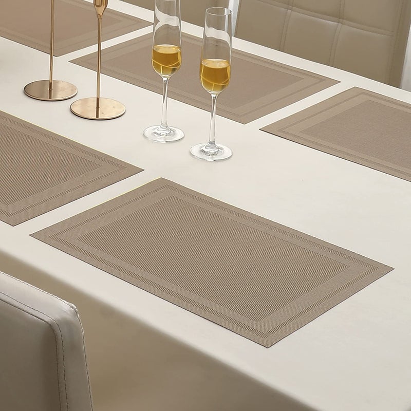 HOKIPO Polyvinyl Chloride Pvc Washable Set Of 6 Placemats For Dining Table, 45X30 Cm (Ar3043) - Image 1