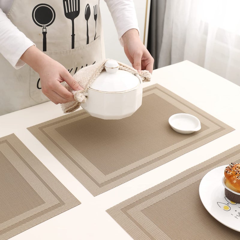 HOKIPO Polyvinyl Chloride Pvc Washable Set Of 6 Placemats For Dining Table, 45X30 Cm (Ar3043) - Image 4