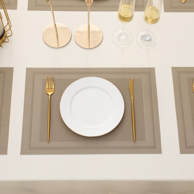 HOKIPO Polyvinyl Chloride Pvc Washable Set Of 6 Placemats For Dining Table, 45X30 Cm (Ar3043) - Image 3