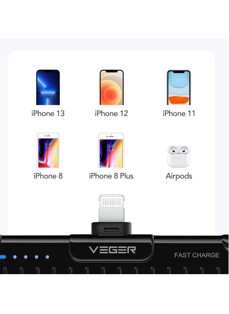 VEGER - 20W Portable Fast Charging Built-in Lightning Connector Stand Power bank 5000mAh PD3.0 iPhone connector Fast Charging Battery pack - Image 1