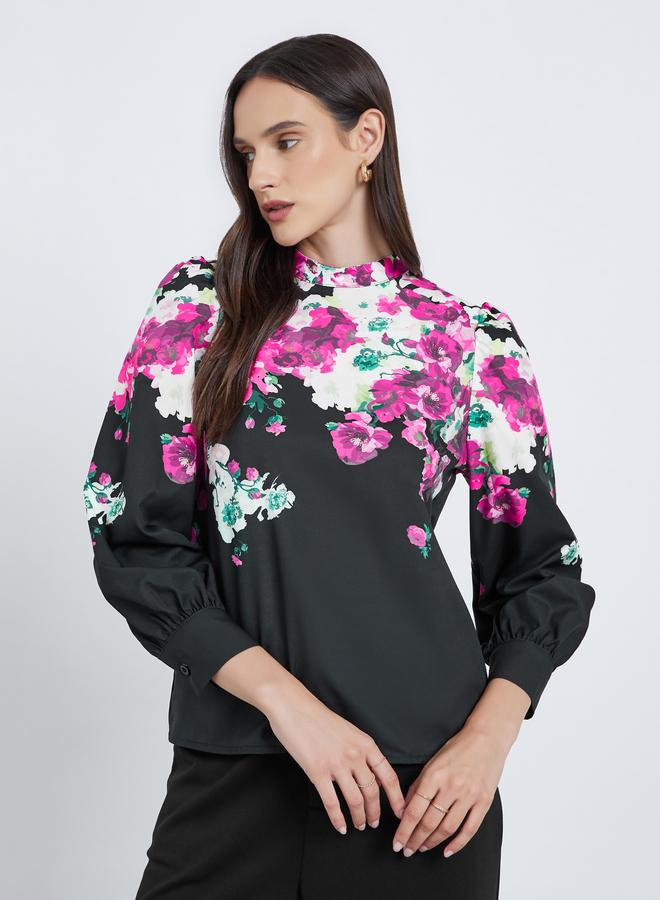 ستايلي بلوزة بأكمام طويلة بطبعة زهور ستايلي - Image 3