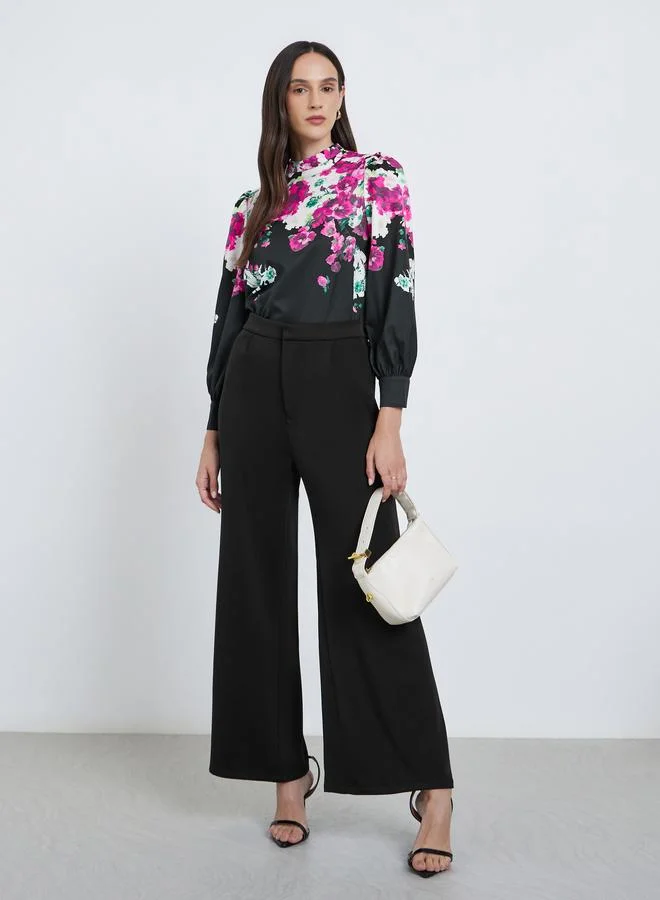 Styli Styli Floral Print Long Sleeve Blouse