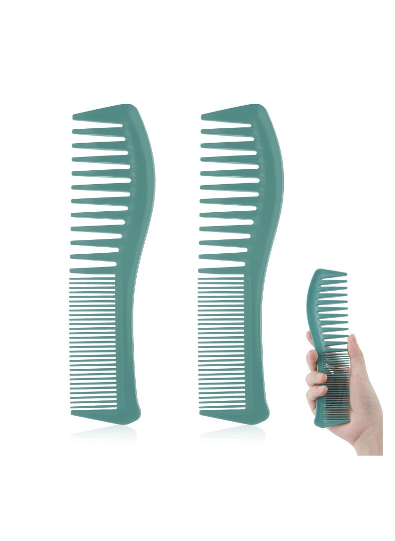 KASTWAVE 4 PCS Large Tooth Fine Tooth Comb Hair Comb for Men Women Wide Tooth Lift Comb Plastic Hairstyle Comb Hairstyling Trimming Cutting Barber Green  - Image 1