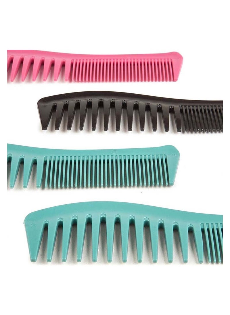 KASTWAVE 4 PCS Large Tooth Fine Tooth Comb Hair Comb for Men Women Wide Tooth Lift Comb Plastic Hairstyle Comb Hairstyling Trimming Cutting Barber Green  - Image 5
