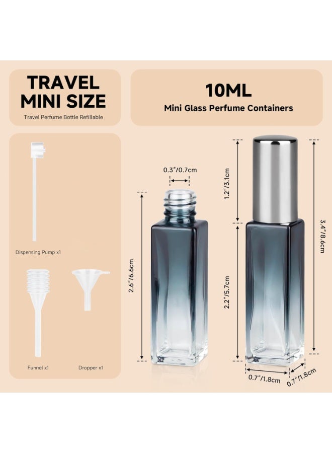 BAZARU 2pcs Refillable Perfume Bottle Travel, 10ML Pocket Glass Perfume Atomizer, Empty Fine Mist Mini Travel Bottles Set Cologne Atomizer Dispenser Fragrance Sprayer Cosmetic Container with test paper - Image 2