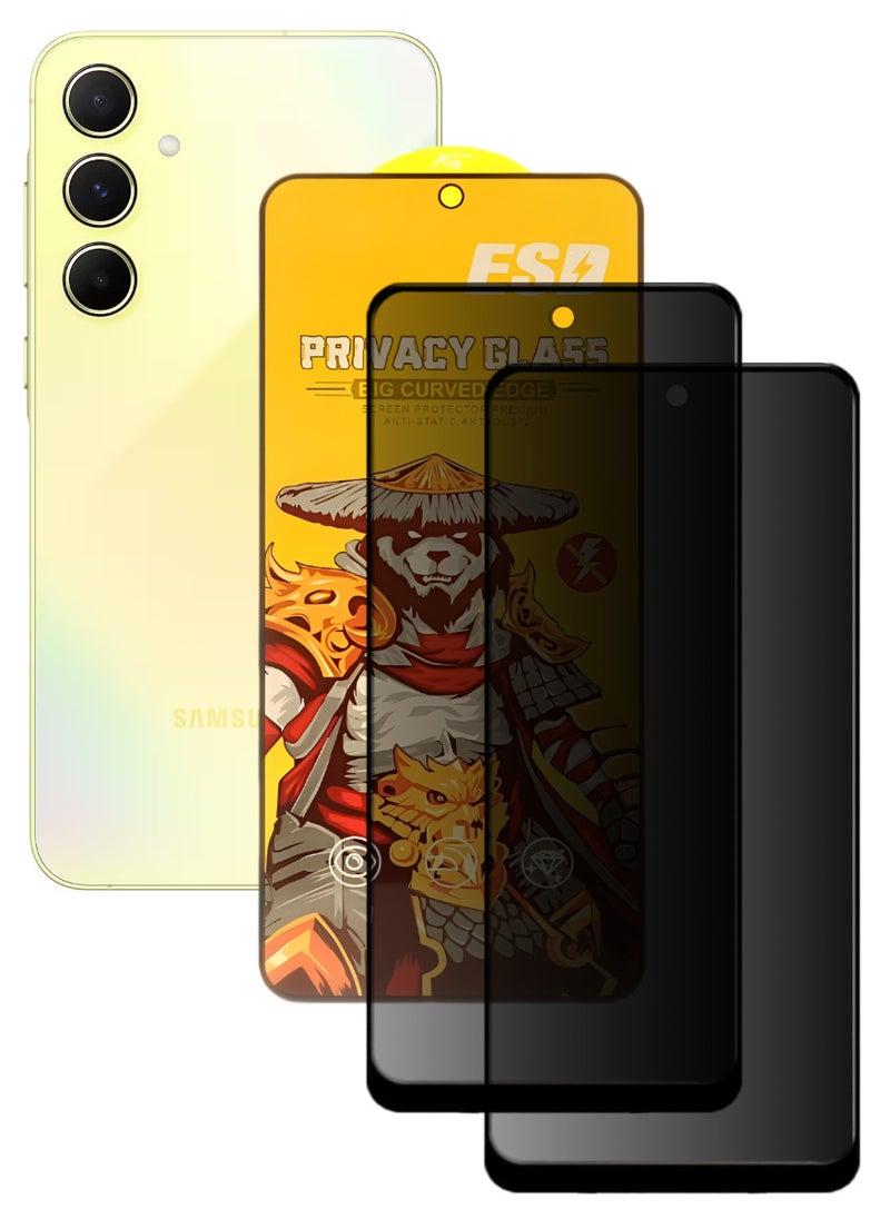 ESD 2 Pieces Tempered Dustproof Privacy Glass Screen Protector Compatible For Samsung Galaxy A55 5G - Image 1