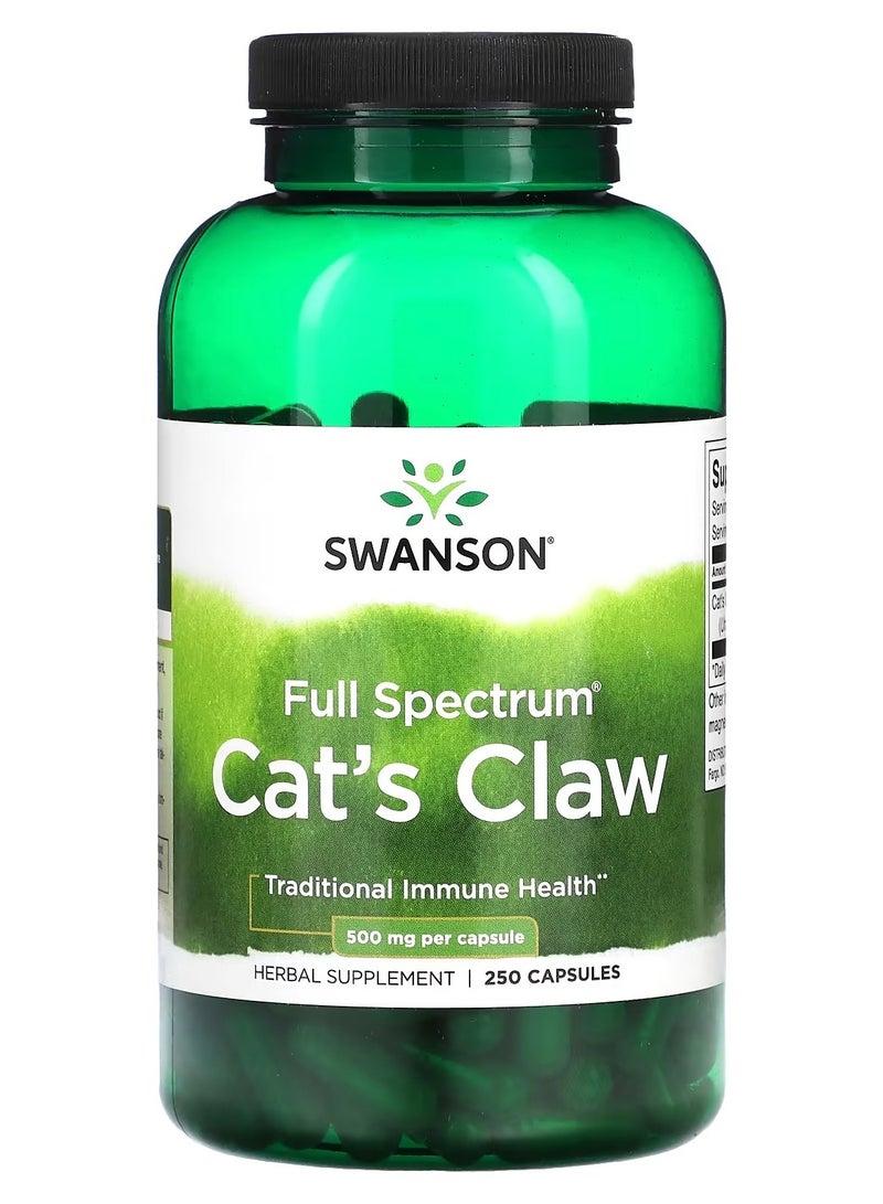 Swanson, Full Spectrum Cat's Claw, 500 mg, 250 Capsules