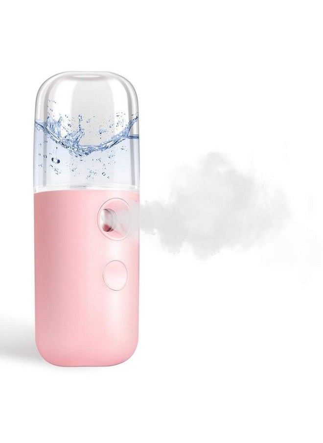 GIVERARE - Nano Facial Steamer Handy Mini Mister Usb Rechargeable Mist Sprayer 30Ml Visual Water Tank Moisturizing&Hydrating For Face Daily Makeup Skin Care Eyelash Extensionspink - Image 1