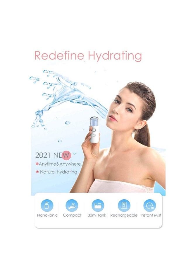 GIVERARE - Nano Facial Steamer Handy Mini Mister Usb Rechargeable Mist Sprayer 30Ml Visual Water Tank Moisturizing&Hydrating For Face Daily Makeup Skin Care Eyelash Extensionspink - Image 1