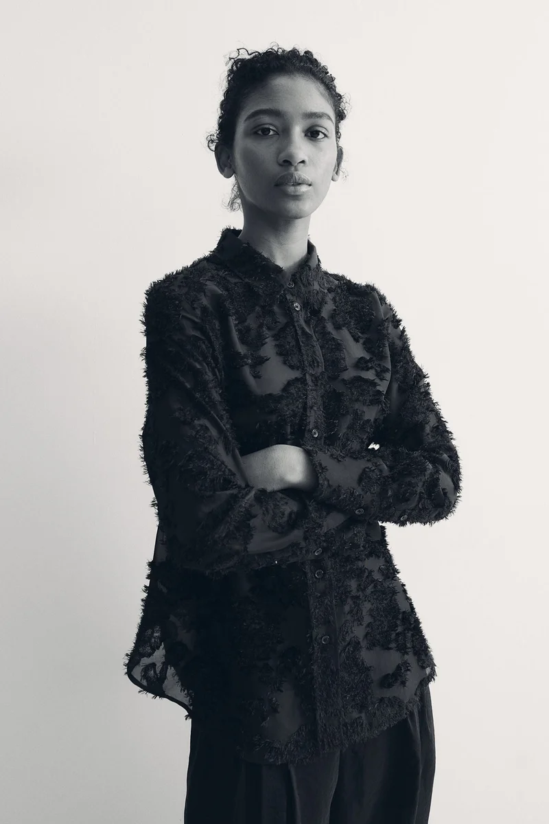 H&M Textured-weave shirt