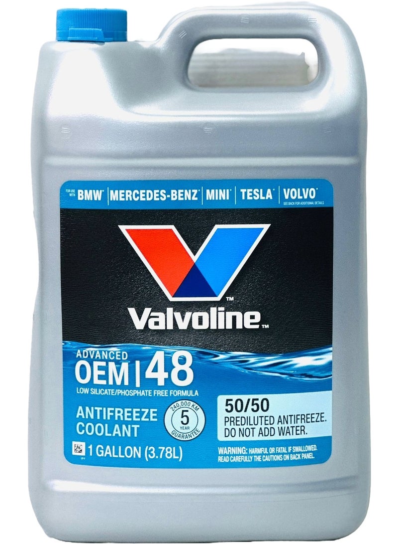 Valvoline Zerex Antifreeze Coolant Advanced OEM48 50/50 3.78Ltr (BMW / MB / MINI / TESLA / VOLVO) - Image 1