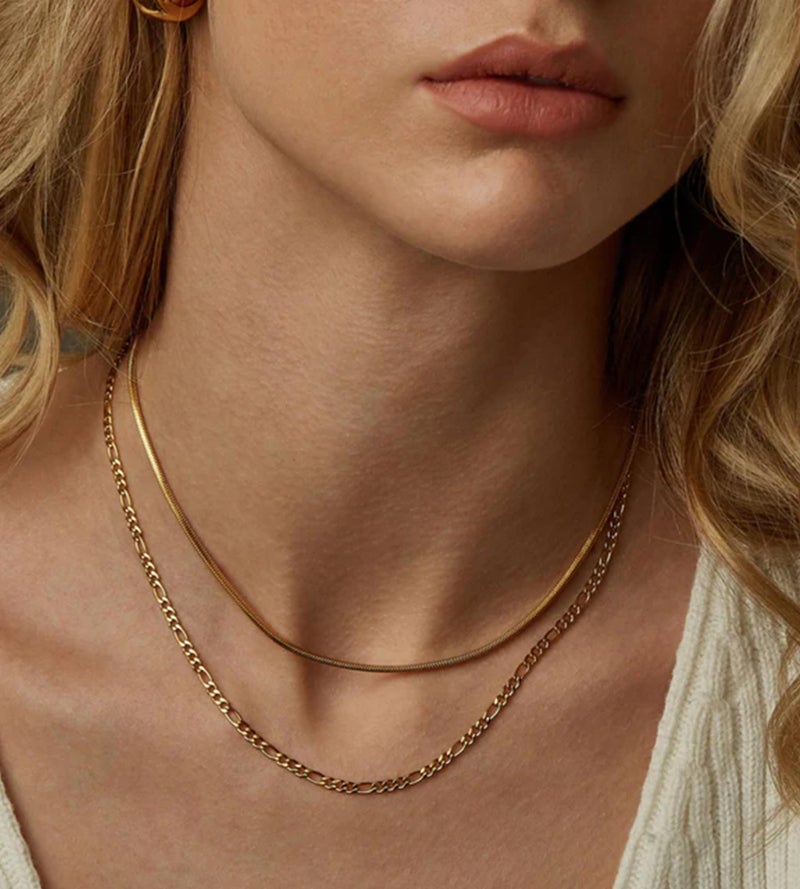 YEEZII Layered Gold Necklaces for Women Trendy, 3 Pcs 14K Gold Plated Choker Paperclip Box Chain Necklace, Stackable Women's Gold Pendant Necklaces Jewelry Set (Gold-3 pcs-Cross) - Image 4