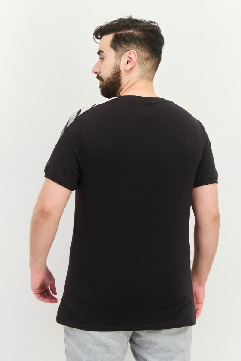 Men Slim Fit Short Sleeves Outdoor T-Shirt, Black