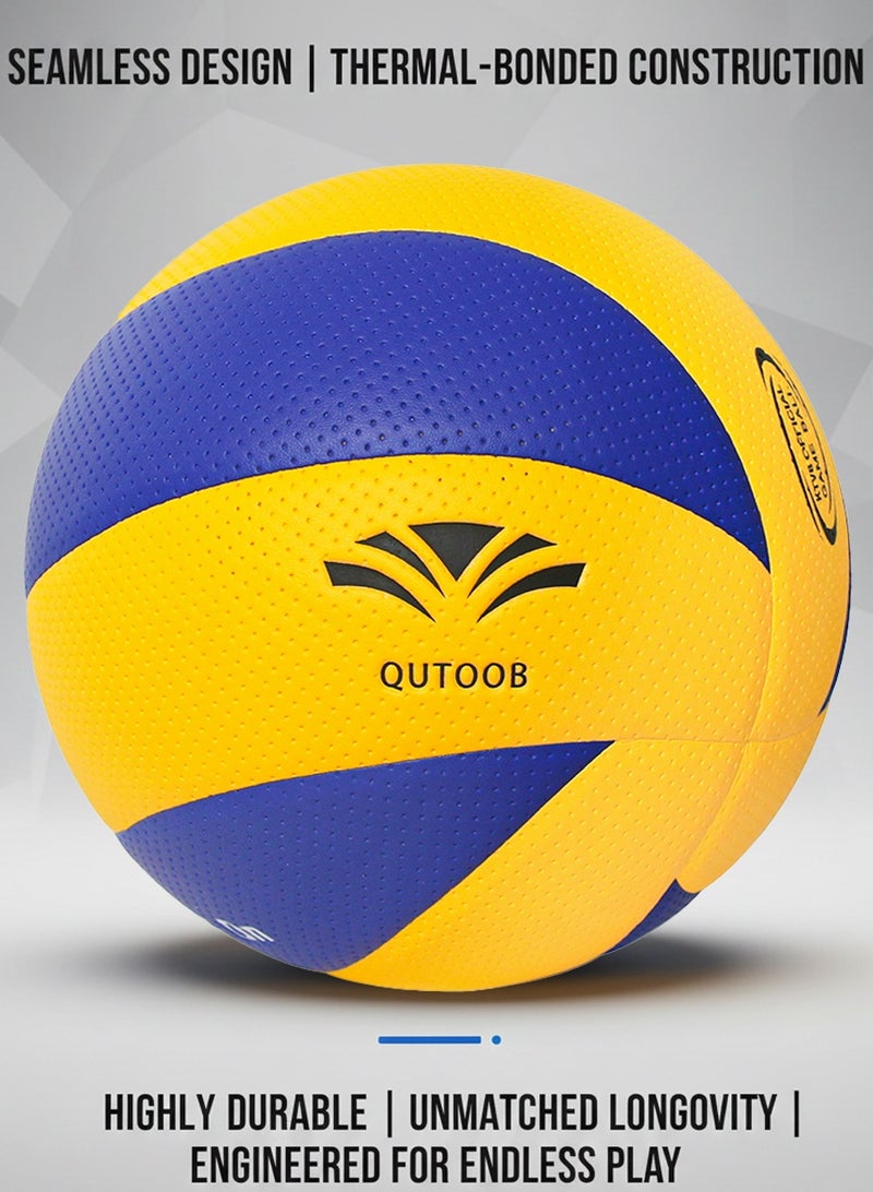 قطوب كرة طائرة مقاس ٥ كرة مباراة رسمية، معتمدة احترافي جودة فاخرة بدون خياطة جلد بي يو مقاوم للماء للعب داخلي وخارجي، للمسابقات، واللعب الترفيهي، تدريب، صالة، شاطئ، تجمعات ممتعة، استخدام محترف - Image 5