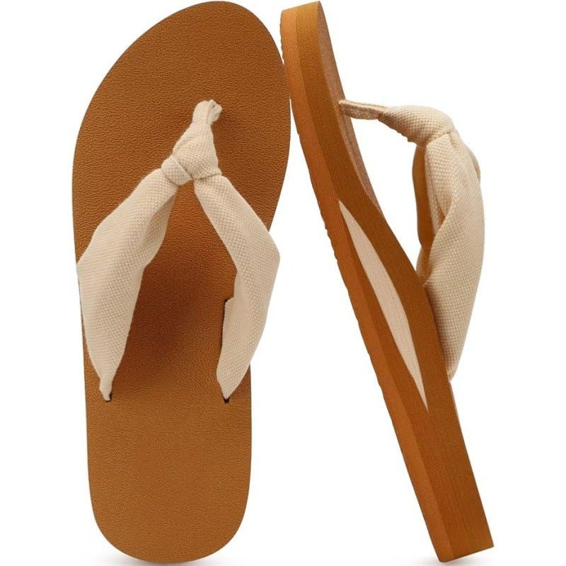 Women's Arch Support Cotton Flip Flops - Breathable & Quick-Dry - Image 2