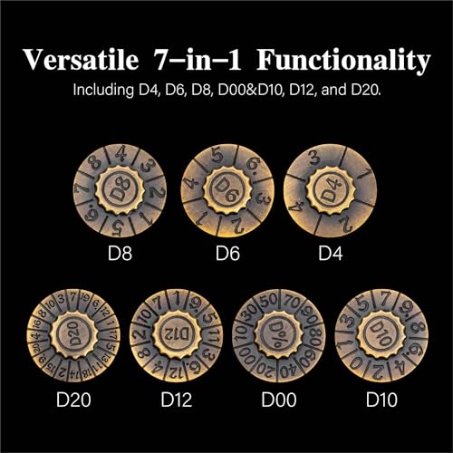 Iustidie Foldable Spinner Metal DND Dice Set Compact Elegant Design with D4 D6 D8 D10 D12 D20 D for TTRPG Gifts - Image 5