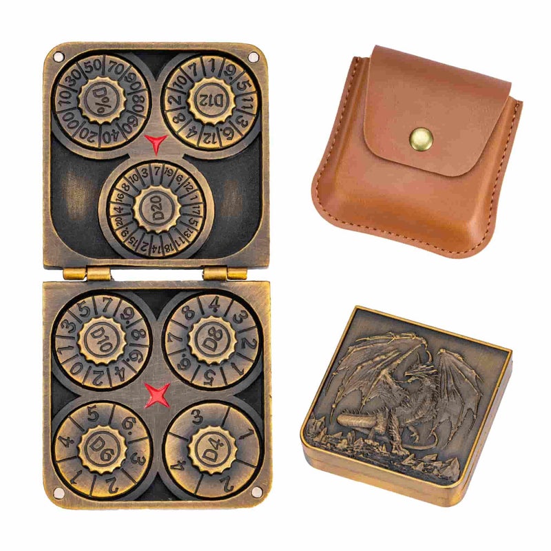 Iustidie Foldable Spinner Metal DND Dice Set Compact Elegant Design with D4 D6 D8 D10 D12 D20 D for TTRPG Gifts - Image 3