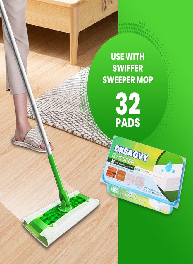 DXSAGVY Upgraded Wet Mop Pads for Swiffer Sweeper Wet Mopping Cloths Refills,32 Count - Image 2