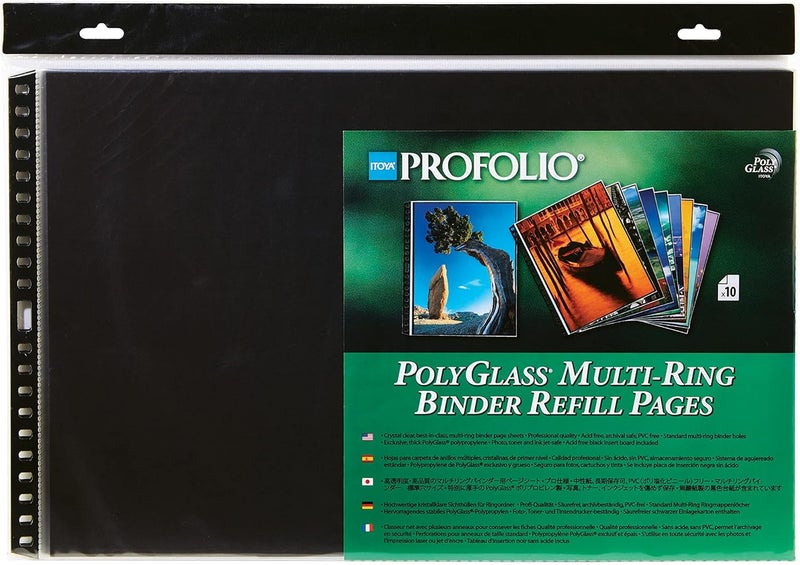 ProFolio by , Landscape, 17 x 11 Inches, Art ProFolio PolyGlass 10-Pack Multi-Ring Binder Refill Pages