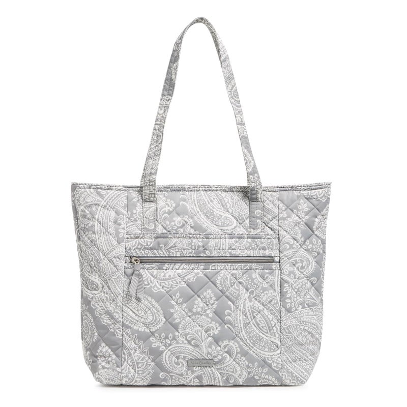 Vera Bradley Performance Twill Vera Tote Bag, Cloud Gray Paisley - Image 1