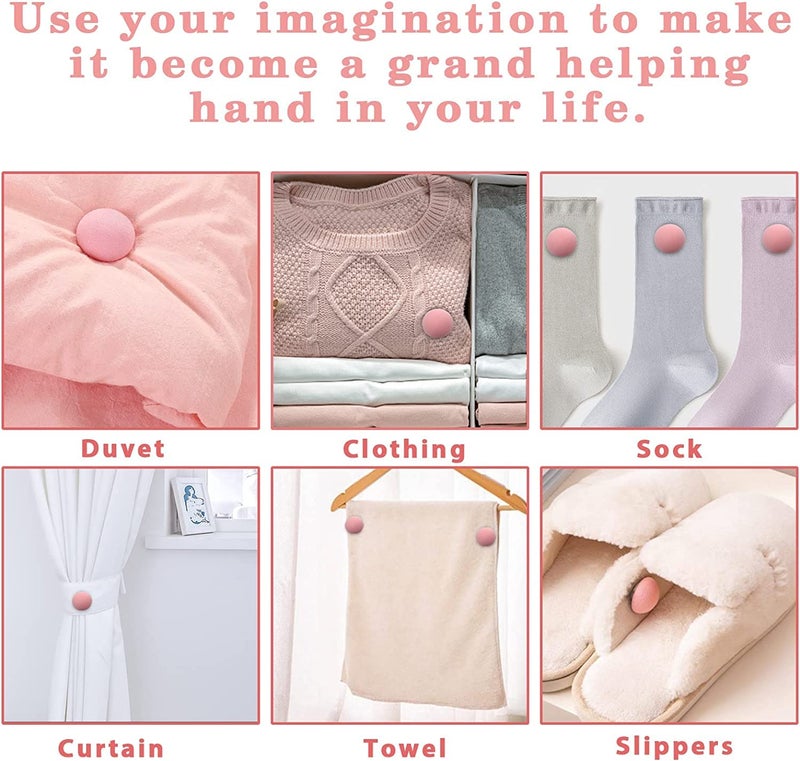 PLENARO PLENARO Quilt Fixing Clips Duvet Cover ClipsMushroom Round Fixing Clips with OneKey Unlock for Blanket Bed Sheet Curtain Socks Mattress Covers Pink Pack of 4  - Image 4