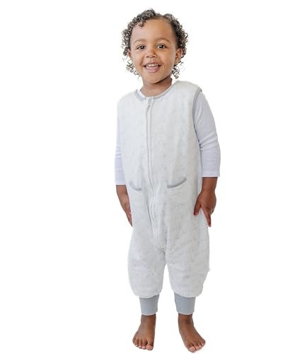 Tealbee Dreamsuit Toddler Sleep Sack with Feet – Walker Sleep Bag with Legs, Rayon made from Bamboo, All Season 1.2 TOG, 2-Way Zipper, 2T-3T - Love Milk - Image 1