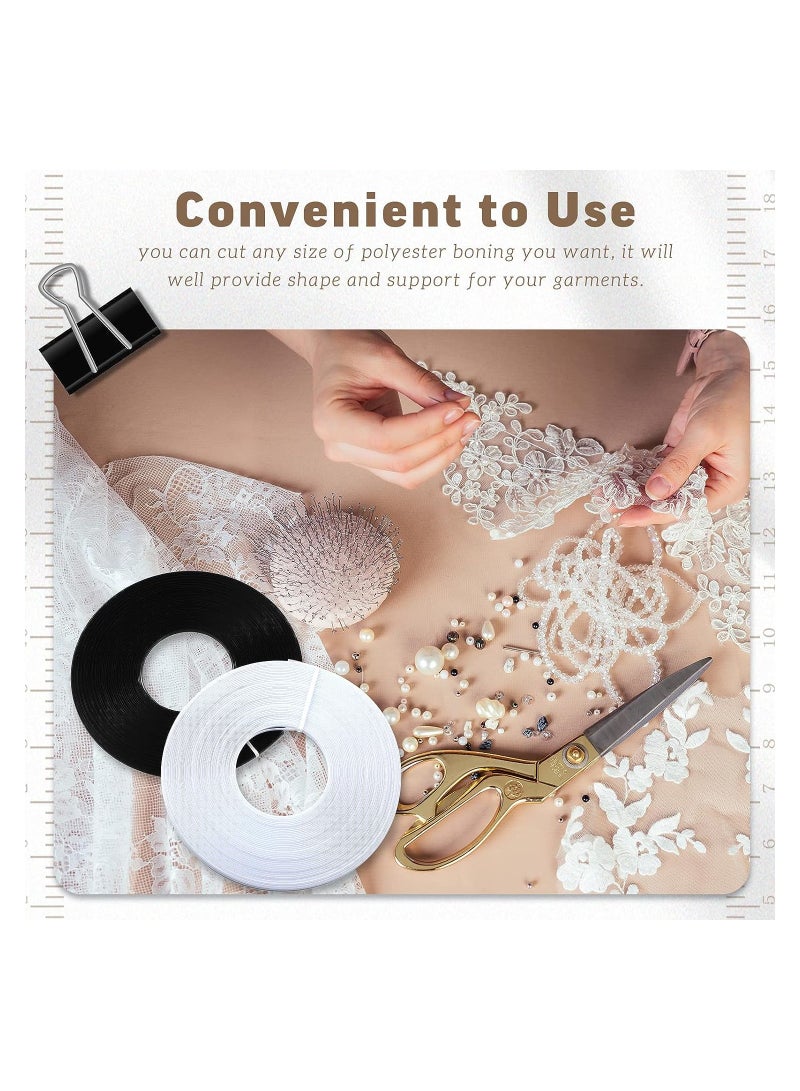 KASTWAVE 45 Yards 6mm Polyester Boning for Sewing, Low Density Boning for Corsets, 2 Pcs Plastic Sewing Corset Boning for Wedding Party Bridal Gowns Dress - Image 4