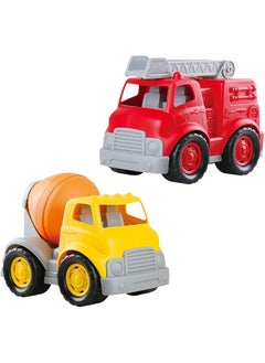 erorex Super Wheels Duo Fire Engine And Cement Mixer Toy  - Image 2