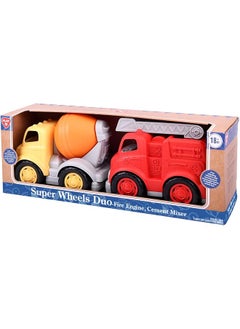 erorex Super Wheels Duo Fire Engine And Cement Mixer Toy  - Image 1