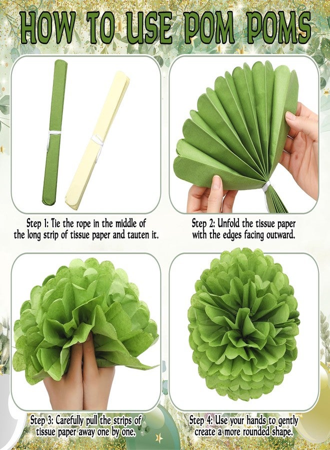 Marspark 36 Pcs Sage Green Retirement Party Decorations Greenery Retirement Banner, Honeycomb, Swirl Paper, Pompom and Retired Sash for Party Backdrop Home Office Centerpiece Supplies - Image 4