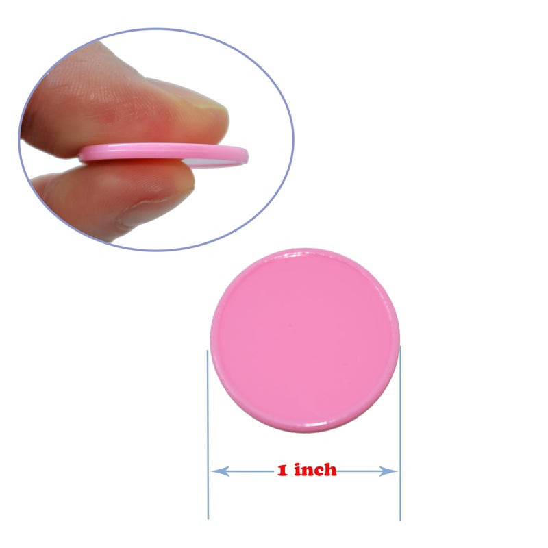 Smartdealspro Set of 100 1 Inch Opaque Plastic Learning Counters Mini Poker Chips Game Tokens with Storage Box (Pink) - Image 4