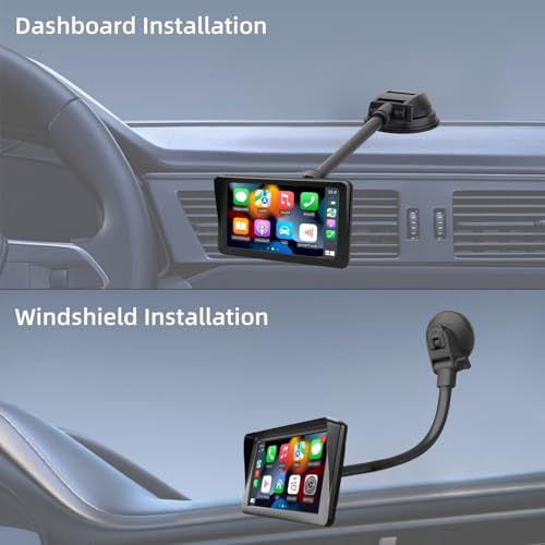 Epronic Suction Cup Mount for Carplay Screen with 11.8” Long Arm, 360° Adjustable Aluminum Alloy Arm Strength Windshield Dashboard Mount with 78mm Strong Adhesive Disk Replacement Holder for GPS Mount - Image 2