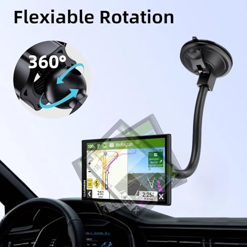 Epronic Suction Cup Mount for Carplay Screen with 11.8” Long Arm, 360° Adjustable Aluminum Alloy Arm Strength Windshield Dashboard Mount with 78mm Strong Adhesive Disk Replacement Holder for GPS Mount - Image 5