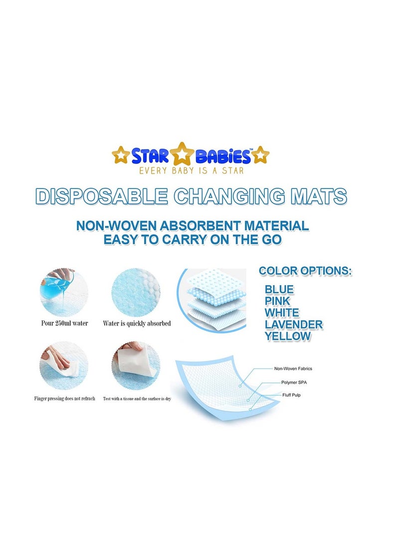 STAR BABiES Star Babies Disposable Combo pack (Changing Mat 12pcs, Bibs 12pcs)-White  - Image 3