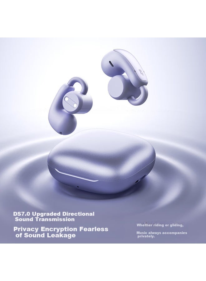 Ikf C02 Clip-on Wireless Bluetooth Earphones Open Bone Conduction Concept Long Battery Life Sports Running Suitable For Huawei Xiaomi Apple Starry Purple - Image 4