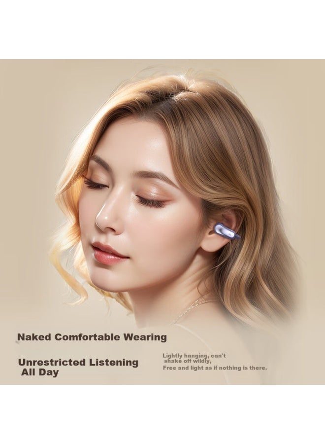 Ikf C02 Clip-on Wireless Bluetooth Earphones Open Bone Conduction Concept Long Battery Life Sports Running Suitable For Huawei Xiaomi Apple Starry Purple - Image 5