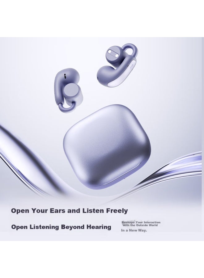 Ikf C02 Clip-on Wireless Bluetooth Earphones Open Bone Conduction Concept Long Battery Life Sports Running Suitable For Huawei Xiaomi Apple Starry Purple - Image 3