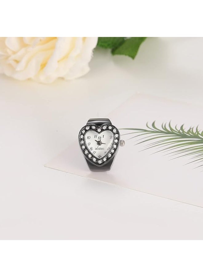 ساعات يد رجالية ونسائية من JewelryWe، ساعات دائرية تناظرية سهلة القراءة تعمل بالكوارتز، خواتم ساعات قابلة لتعديل المقاس - Image 2