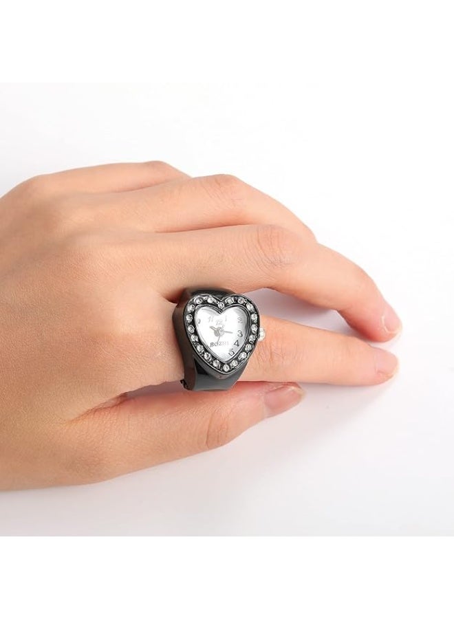 ساعات يد رجالية ونسائية من JewelryWe، ساعات دائرية تناظرية سهلة القراءة تعمل بالكوارتز، خواتم ساعات قابلة لتعديل المقاس - Image 4