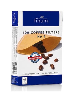 فينوم Finum 100 Coffee Filters NO.4 Paper, Brown  - Image 2