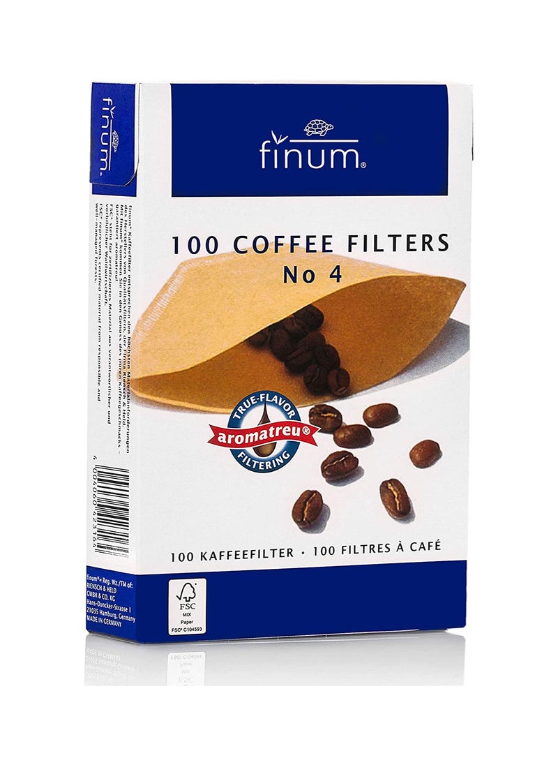 finum Finum 100 Coffee Filters NO.4 Paper, Brown  - Image 2