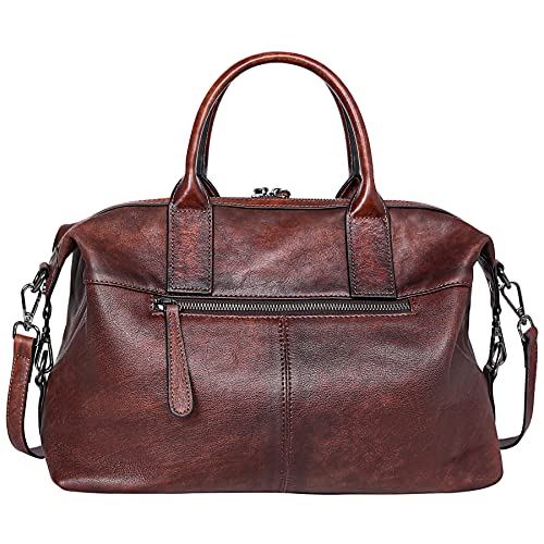 Iswee Shoulder Bag Satchel Purses Vintage Leather Handbags for Women Luxury Tote Purse Large Crossbody Bags Hobo (Coffee) - Image 2