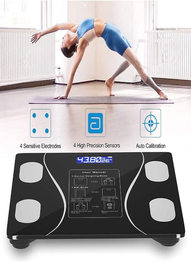 Generic - Smart Body Fat Scale, Bluetooth Body Fat Monitors Digital Scale for Bathroom Scale Measure Weight, Body Fat BMI Body Composition Analyzer, Smartphone Application, Bluetooth synchronous Scale - Image 1